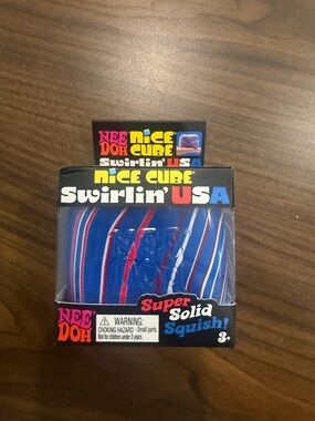 Nee Doh Swirlin' USA Super Solid Squish - Blue & Red